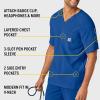 Carhartt Cross-Flex Men's Men's Micro Ripstop Chest Pocket Scrub Top, Royal, 3X view 4