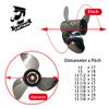 Boatman 13x17 Outboard Motor Propeller Stainless Steel fit Yamaha Boat Engines 50-130 Hp,15 Spline Tooth,RH view 2