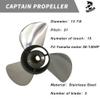 Boatman 13x17 Outboard Motor Propeller Stainless Steel fit Yamaha Boat Engines 50-130 Hp,15 Spline Tooth,RH view 4