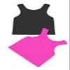 Kurve Premium Girls Seamless Supersoft Sleeveless Crop Tank Top - Stretchy Bra, UV UPF 50+ (Made in USA), Black/Neon Fuschia Set, 4 Years-8 Years view 1
