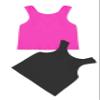Kurve Premium Girls Seamless Supersoft Sleeveless Crop Tank Top - Stretchy Bra, UV UPF 50+ (Made in USA), Black/Neon Fuschia Set, 4 Years-8 Years view 3