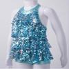 Daenrui Kids Girls Sparkly Sequined Dance Dress Leotard Jazz Latin Salsa Rumba Dance Performance Costume Blue 4 Years view 4