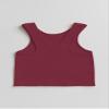 Kurve Premium Girls Seamless Supersoft Sleeveless Crop Tank Top - Stretchy Bra, UV UPF 50+ (Made in USA), Burgundy, 14 Years-17 Years view 4