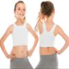 Kurve Premium Girls Seamless Supersoft Sleeveless Crop Tank Top - Stretchy Bra, UV UPF 50+ (Made in USA), Black/White Set, 9 Years-14 Years view 4