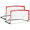 L RUNNZER Portable Soccer Goals, Kids Soccer Nets for Backyard for Training & Practice, Soccer Net for Kids with Carry Bag, 2 Set, 66 x 3.3, Red view 1