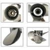 Boatman 9 7/8x10 1/2 Outboard Motor Propeller Stainless Steel fit Yamaha Boat Engines 20-30 Hp,10 Spline Tooth,RH,OEM NO.664-45945-00-EL view 4