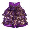 Daenrui Kids Girls Sparkly Sequined Dance Dress Leotard Jazz Latin Salsa Rumba Dance Performance Costume Purple 6 Years view 1