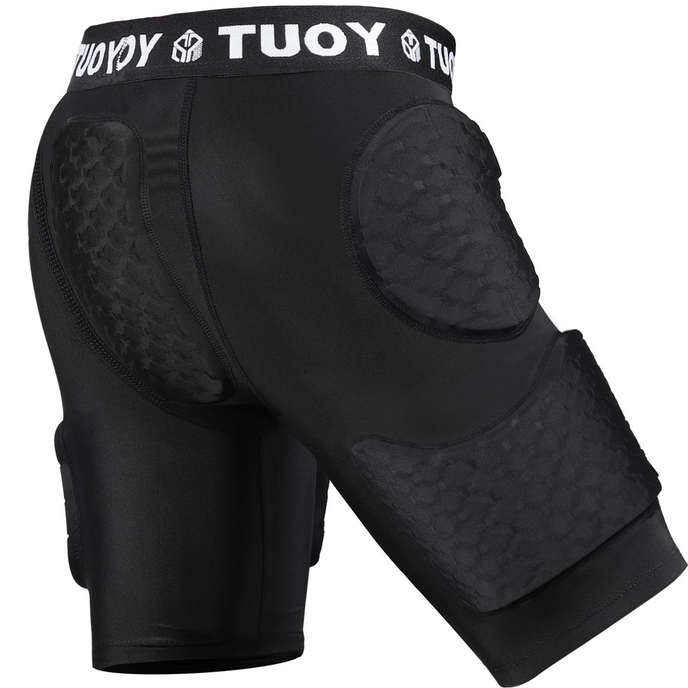 TUOYR Football Girdle with Pads Padded Compression Short Hip Thigh Butt Tailbone Protector Pants Youth Adult Protective for Baseball Snowboard Skate Ski Kockey Cycling Baseball Rugby