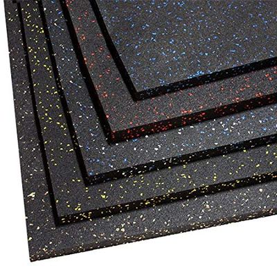 American Floor Mats 5/16" (8mm) Thick Hi-Color 35% Red/Grey/White 4' x 12' Rubber Rolls, Protective Exercise Mats, Gym Rubber Flooring