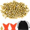 JOVITEC 120 Pieces 1/4 Inch Steel Spikes Shoe Replacement with 2 Pieces Spike Wrench for Track and Cross Country(Gold) view 1