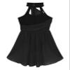 Daenrui Kids Girls Halter Neck Cutout Back Ballet Lyrical Dance Dress Latin Jazz Skating Costume Leotard Skirt Black 12 Years view 4