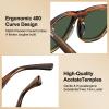 CARFIA Thick Polarized Sunglasses for Men UV400 Protection, Retro Square Hand-crafted Acetate Driving Shades CA5356 view 2