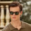 CARFIA Thick Polarized Sunglasses for Men UV400 Protection, Retro Square Hand-crafted Acetate Driving Shades CA5356 view 4