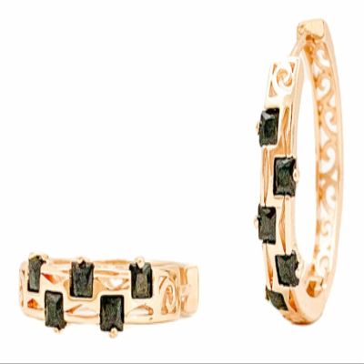 18k Gold Plated Sparkling Pave Bars Hoop Earrings in Various Colors