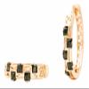 18k Gold Plated Sparkling Pave Bars Hoop Earrings in Various Colors view 1