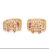 18k Gold Plated Sparkling Pave Bars Hoop Earrings in Various Colors view 4