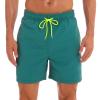 tuduoms Men's Waterproof Swim Trunks Quick Dry Beach Shorts Summer Lightweight Workout Athletic Running Shorts with Pockets Green view 1