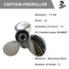 Boatman 11 3/8x12 Outboard Motor Propeller Stainless Steel fit Yamaha Boat Engines 25-60 Hp,13 Spline Tooth,RH,OEM NO.663-45952-02-EL view 4