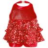 Hedmy Girls Sequined Halter Dance Dress Sleeveless Shiny Tassel Ballet Leotard Modern Latin Jazz Dance Wear Red 12 Years view 2