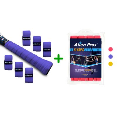 ALIEN PROS 18 Pack Purple & Red Tennis Racket Grip Tape - Wrap Your Racquet for High Performance