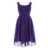 Daenrui Kids Girls Sleeveless Pleated Chiffon Flower Girl Wedding Bridesmaid Formal Party Dress Purple 10 Years view 1