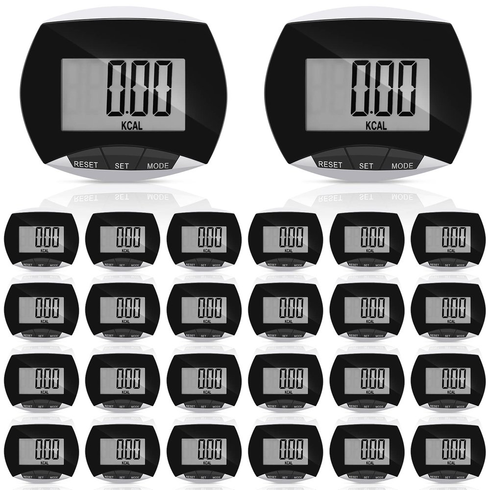 Weewooday Pedometer for Walking Steps and Miles Simple Pedometer Clip on with Large Digital Display Portable LCD Step Counter Bulk Gift for Women Men Adults(4 Pieces)