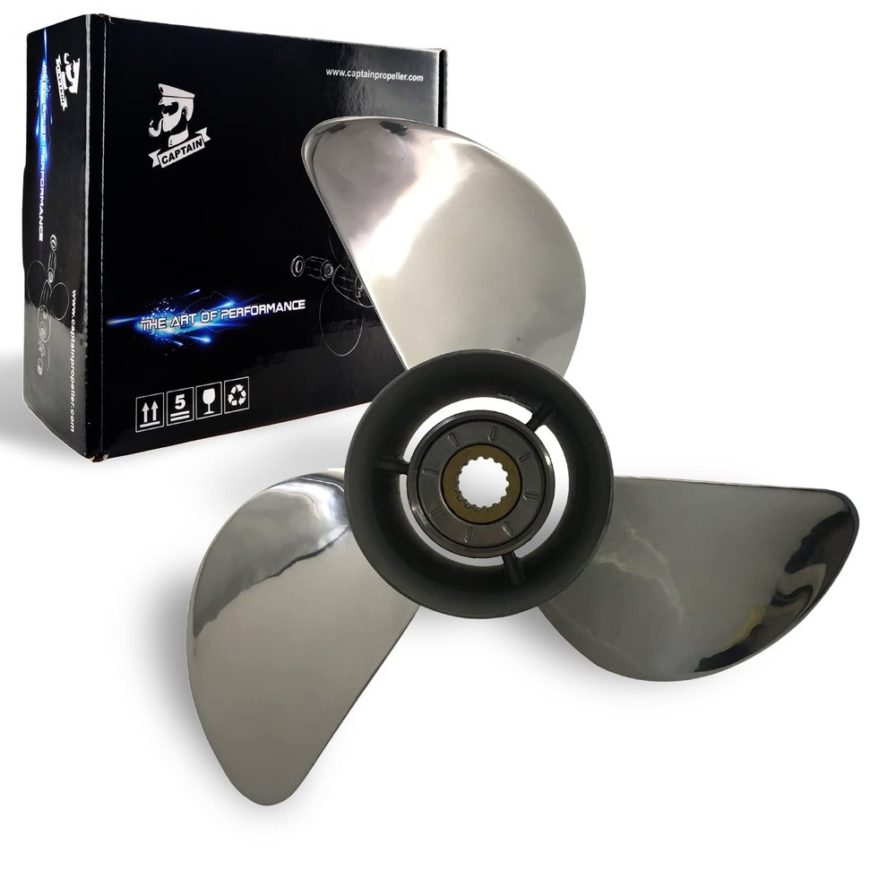 Boatman 13 7/8x21 Outboard Motor Propeller Stainless Steel fit Yamaha Boat Engines 50-130 Hp,15 Spline Tooth,RH