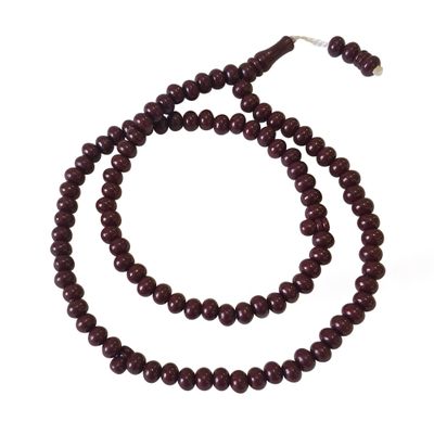 Islamic SUBHA Beads Medium-Size Maroon Hard Monomer 7x8-mm 26-inch Simple Muslim 99-bd Tasbheeh Sibha Misbaha for Dhikr and Prayer Necklace