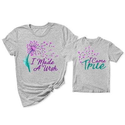 Mother's Day I Made A Wish I Came True Mom and Me Toddler Girl T-Shirt Athletic Heather