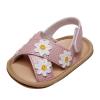 Infant Baby Girls Sandals with Flower Premium Soft Rubber Sole Anti-Slip Summer Toddler Flats First Walkers Shoes (Pink, 6-12Months) view 2