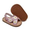 Infant Baby Girls Sandals with Flower Premium Soft Rubber Sole Anti-Slip Summer Toddler Flats First Walkers Shoes (Pink, 6-12Months) view 3
