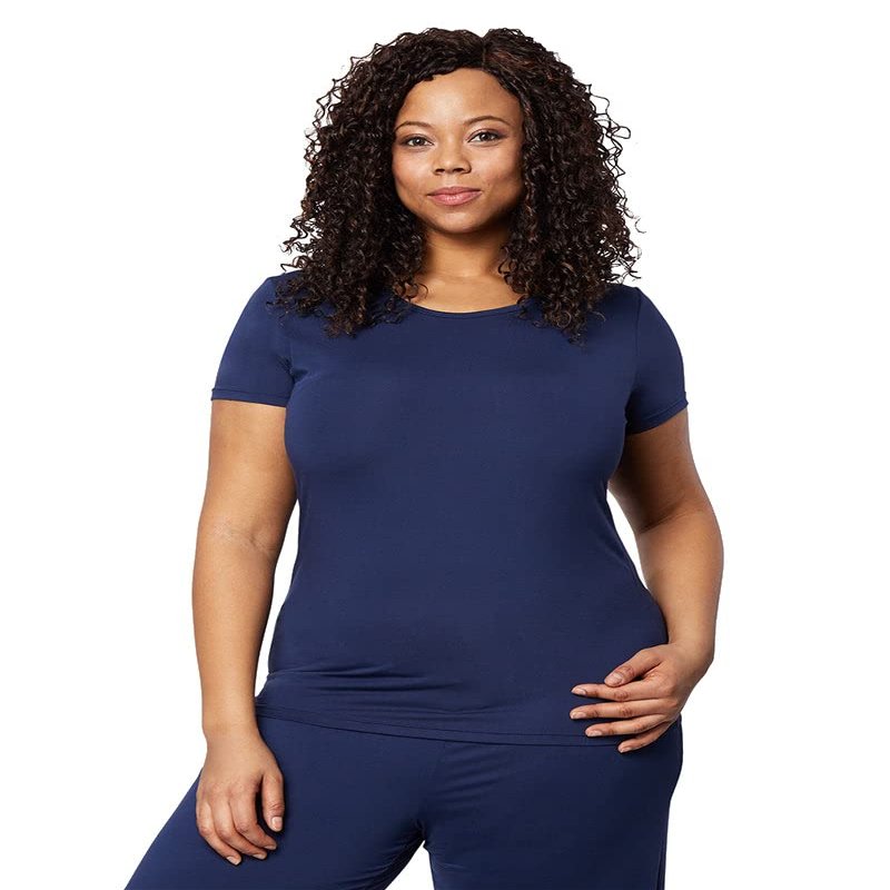 32 DEGREEES Womens Cool Fitted T-Shirt | Lightweight| Quick Dry | Fitted, Inky Indigo, Large