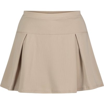 Izod Girls' School Uniform Pull-on Scooter Skirt with Undershorts, Knit Waistband & Functional Pockets, Wrinkle Resistant, Khaki Performance, 4
