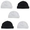 Bambini LS-0311 Boys Baby Cap White & Black - One Size - 5 per Pack view 1