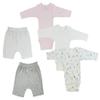 Bambini CS-0339M Infant Girls Long Sleeve Onezies & Shorts White & Grey - Medium - 5 per Pack view 1