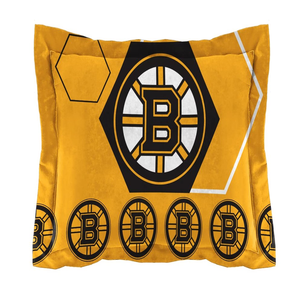 Northwest NHL Boston Bruins Unisex-Adult Comforter and Sham Set, Twin, Hexagon