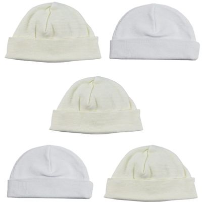 Bambini LS-0309 Beanie Baby Caps Pink & Yellow - One Size - 5 per Pack