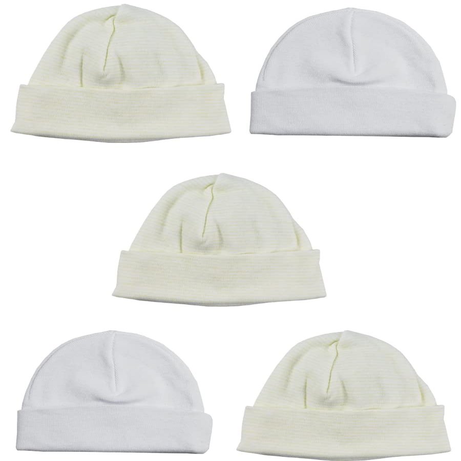 Bambini LS-0309 Beanie Baby Caps Pink & Yellow - One Size - 5 per Pack