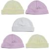 Bambini LS-0313 Girls Baby Cap - Pink Yellow & White - One Size - 5 per Pack view 1