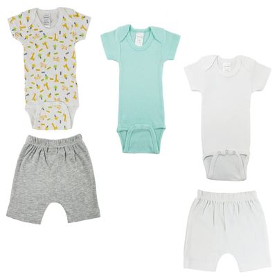 Bambini CS-0377S Infant Onezies & Pants White & Grey - Small - 5 per Pack