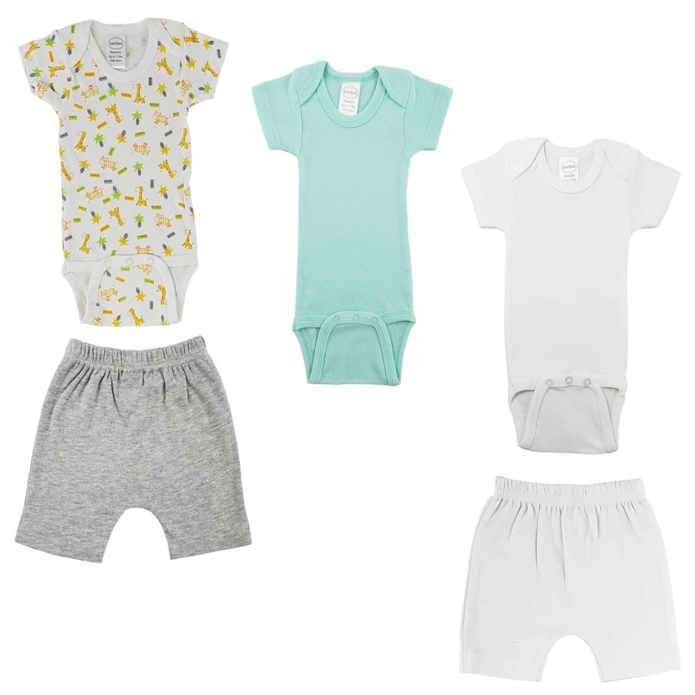 Bambini CS-0377S Infant Onezies & Pants White & Grey - Small - 5 per Pack