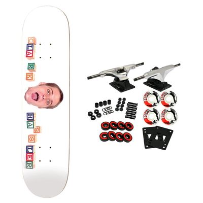 Enjoi Skateboard Complete Hassler Bag of Suck White 8.25" x 32.1"