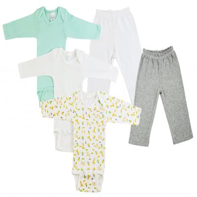 Bambini CS-0466M Infant Boys Long Sleeve One Piece & Track Sweat Pants Grey & White - Medium - 5 per Pack