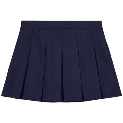 IZOD Girls' School Uniform Pull-on Scooter Skirt with Undershorts, Knit Waistband & Functional Pockets, Wrinkle Resistant, Navy 976, 16