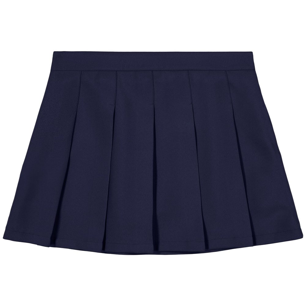 IZOD Girls' School Uniform Pull-on Scooter Skirt with Undershorts, Knit Waistband & Functional Pockets, Wrinkle Resistant, Navy 976, 16