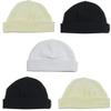 Bambini LS-0314 Beanie Baby Caps - White Black & Yellow - One Size - 5 per Pack view 1