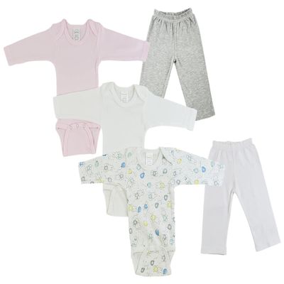 Bambini CS-0467L Infant Girls Long Sleeve One Piece & Track Sweat Pants Grey & White - Large - 5 per Pack