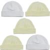 Bambini LS-0435 Beanie Baby Caps Yellow & White - One Size - 5 per Pack view 1