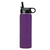 LaserGram Personalized Water Bottle, Keep Calm and Play Tennis, Stainless Steel Double Wall Vacuum Insulated with Flip Top Straw, Custom Engraved Gift (20oz / 590ml Dark Purple) view 2