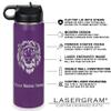 LaserGram Personalized Water Bottle, Keep Calm and Play Tennis, Stainless Steel Double Wall Vacuum Insulated with Flip Top Straw, Custom Engraved Gift (20oz / 590ml Dark Purple) view 3